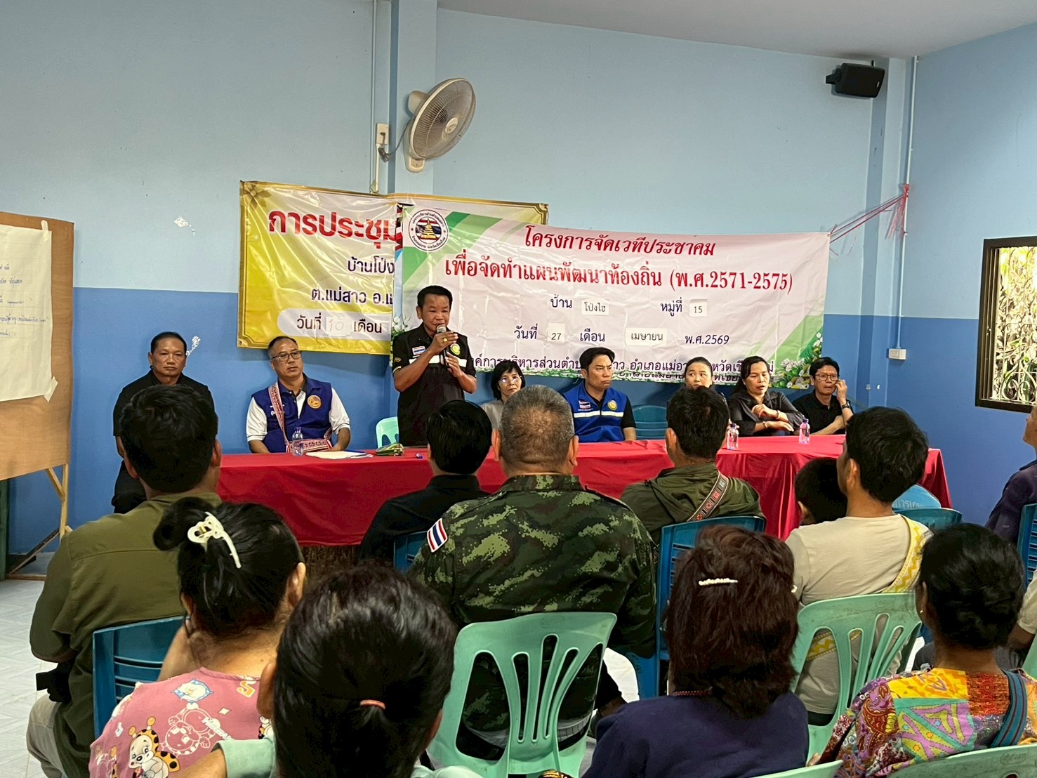 อบต.แม่สาว ลงพื้นที่จัดประชาคมหมู่บ้านปั้นแผนพัฒนาปี 71-75 พร้อมรับฟังความเห็นงบประมาณปี 70